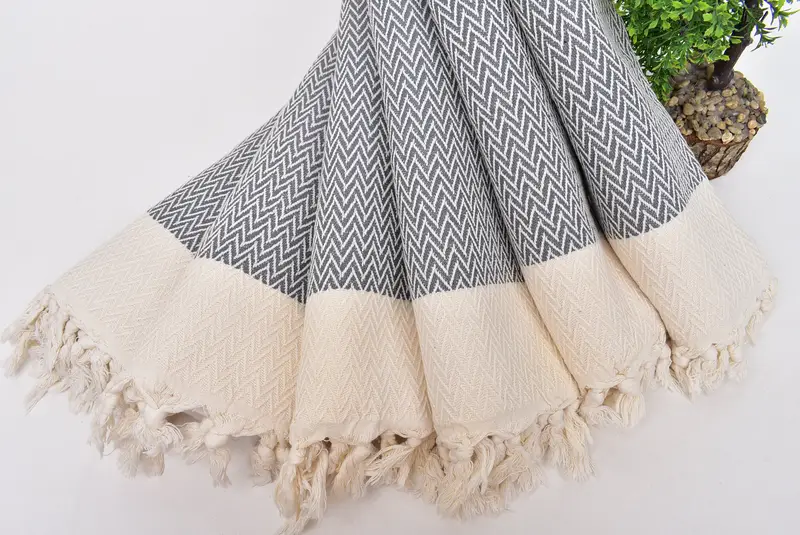 Monogrammed Hand Towel, 34x18 Cotton Zigzag Design Towel, Monogram Hand Towel, Bridesmaid Favors, Wedding Gift Kitchen Towel, Personalized Gifts - 4