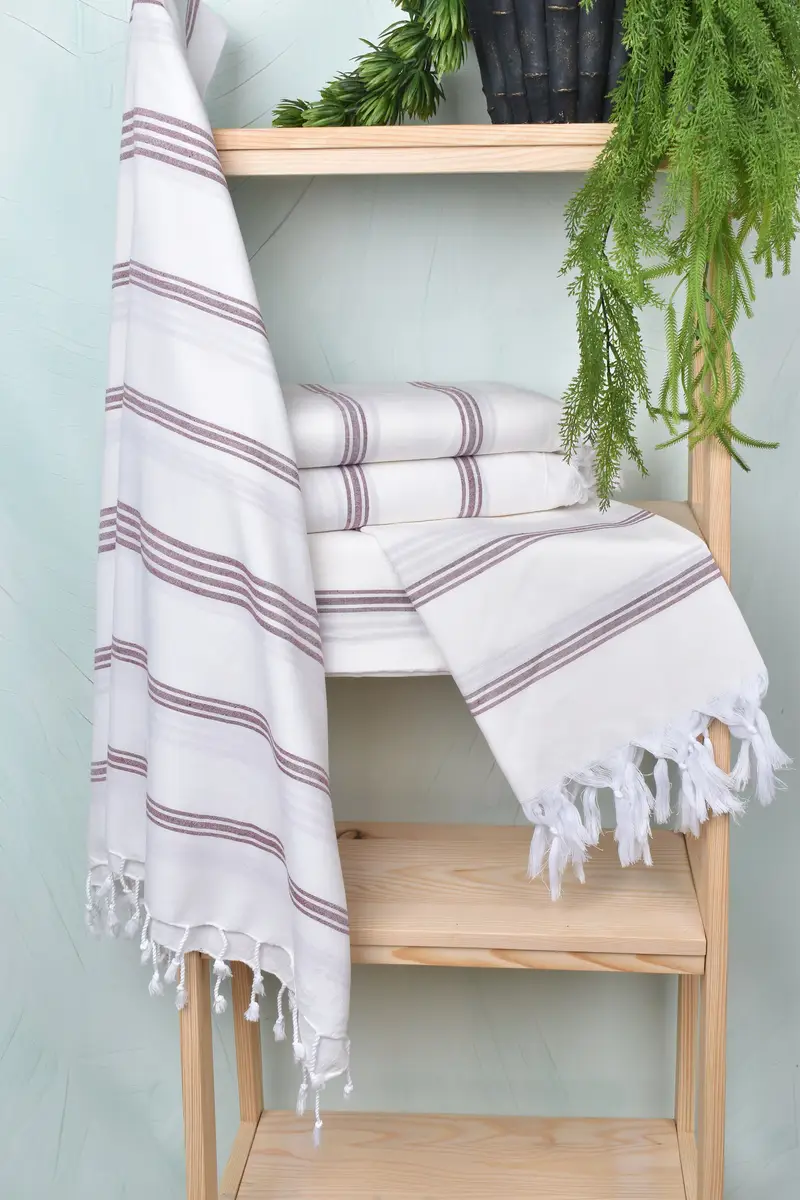 70x40 Cotton Striped Towel, Towel With Name, Anniversary Gift For Her, Pool Towels, Quick-Dry Beach Towel, Turkish bath towel, Embroidered Towel - 6