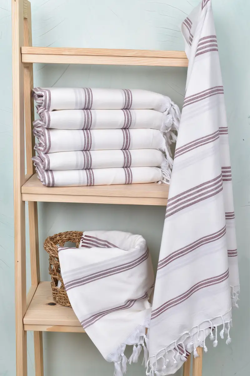 70x40 Cotton Striped Towel, Towel With Name, Anniversary Gift For Her, Pool Towels, Quick-Dry Beach Towel, Turkish bath towel, Embroidered Towel - 3