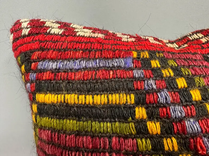 Ethnical Kilim Rug Pillow, Home Decor Pillow, Pattern Throw Pillow Cover, 18x18 Red Pillow Cover, Pillow Cover, Handmade Kilim Cushion - 5
