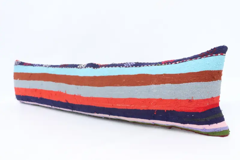 12x48 Blue Cushion, Tribal Cushion, Knitted Pillow, Home Decor Pillow, Cushion Cover, Kilim Pillow Cover, Interior Designer Pillow - 4