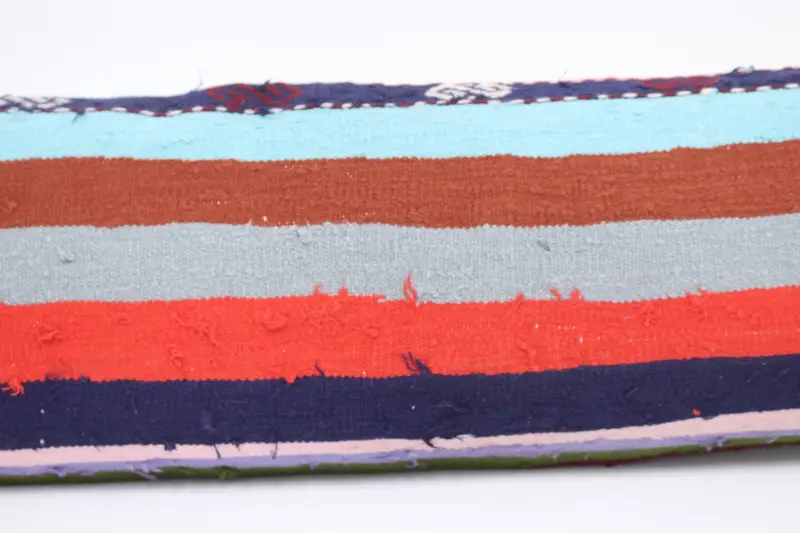12x48 Blue Cushion, Tribal Cushion, Knitted Pillow, Home Decor Pillow, Cushion Cover, Kilim Pillow Cover, Interior Designer Pillow - 2