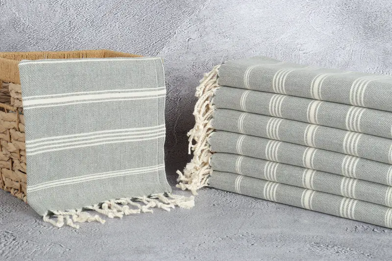 Personalized Hand Towel, 38x24 Cotton Striped Towel, Summer Gift, Gift For Him, Embroidery Towels, Personalized Kitchen Towel, Wedding Gift - 3