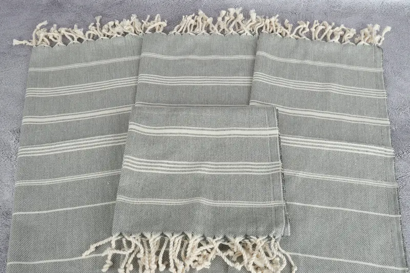 Personalized Hand Towel, 38x24 Cotton Striped Towel, Summer Gift, Gift For Him, Embroidery Towels, Personalized Kitchen Towel, Wedding Gift - 4