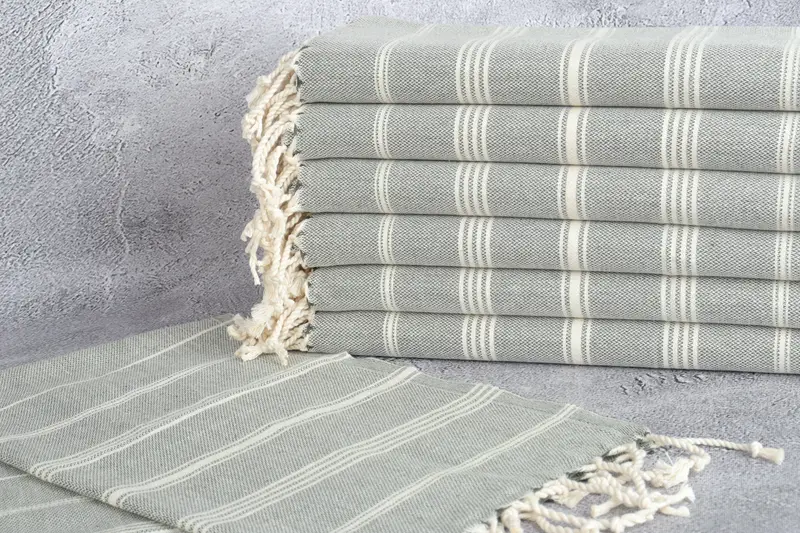 Personalized Hand Towel, 38x24 Cotton Striped Towel, Summer Gift, Gift For Him, Embroidery Towels, Personalized Kitchen Towel, Wedding Gift - 2