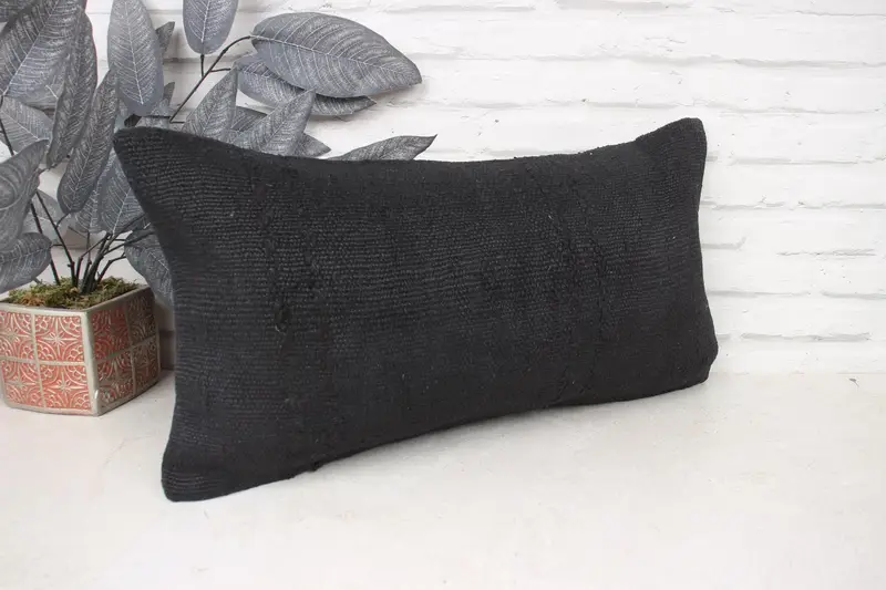 12x24 Brown Cushion Case, Pillow Cover, Ethnical Kilim Rug Pillow, Boho Pillow Sham Cover, Meditation Cushion, Vintage Pillow, Sofa Pillow - 3