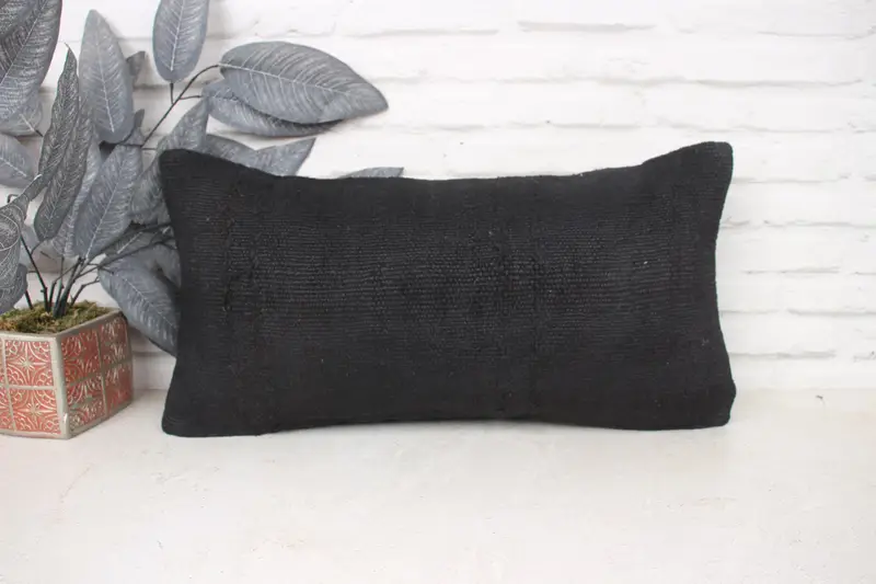 12x24 Brown Cushion Case, Pillow Cover, Ethnical Kilim Rug Pillow, Boho Pillow Sham Cover, Meditation Cushion, Vintage Pillow, Sofa Pillow - 1