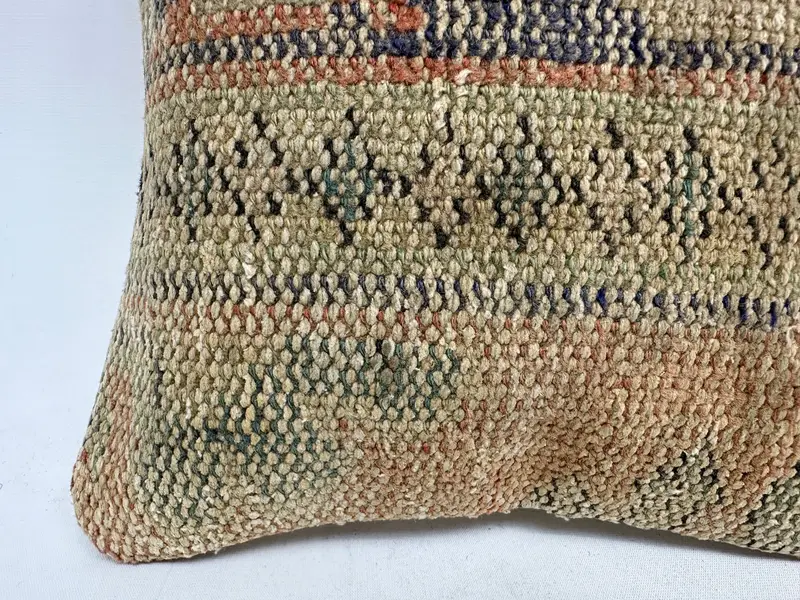 Handmade Kilim Cushion, Cushion Cover, Nautical Throw Cushion Case, 12x12 Beige Pillow Sham, Throw Kilim Pillow, Interior Designer Pillow - 2