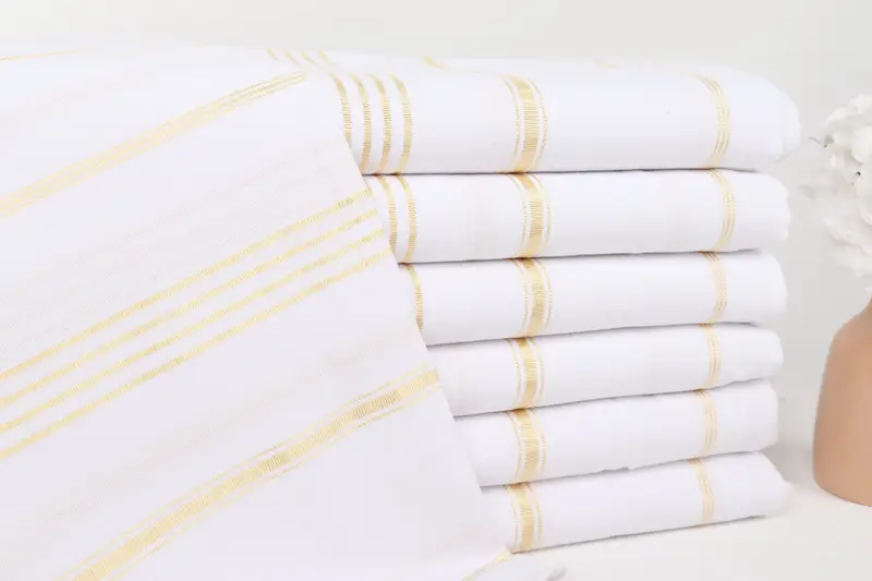 Turkish Towel Beach Monogrammed Gold Striped, 40x71 Inches