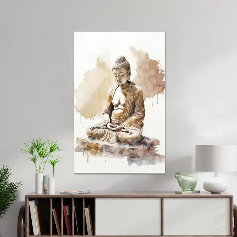 Zarif Buda Meditasyonu Kanvas Tablosu: Minimal Huzur Kanvas Tablo