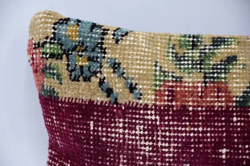 8x16 Red Cushion Cover, Kilim Cushion Sham, Tribal Pillow Case, Boho Pillow Sham Cover, Handmade Rug Seat Pillow, Throw Kilim Pillow, Pillow Cover - 2