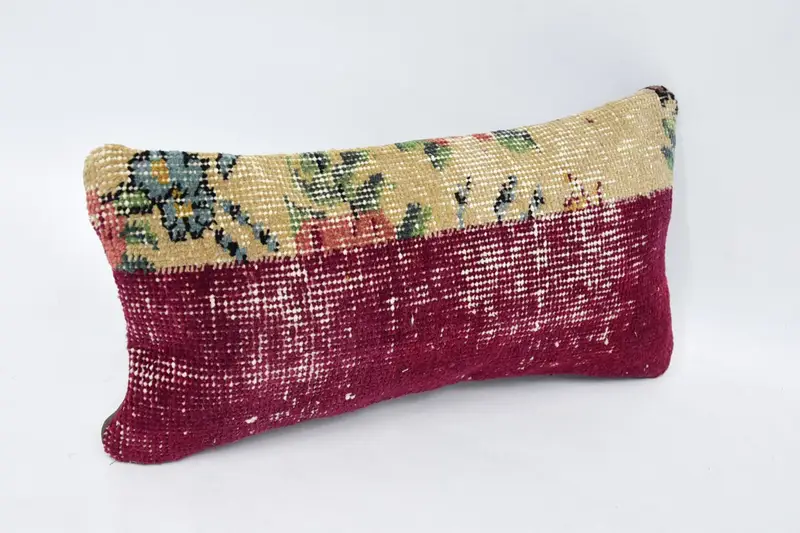 8x16 Red Cushion Cover, Kilim Cushion Sham, Tribal Pillow Case, Boho Pillow Sham Cover, Handmade Rug Seat Pillow, Throw Kilim Pillow, Pillow Cover - 3