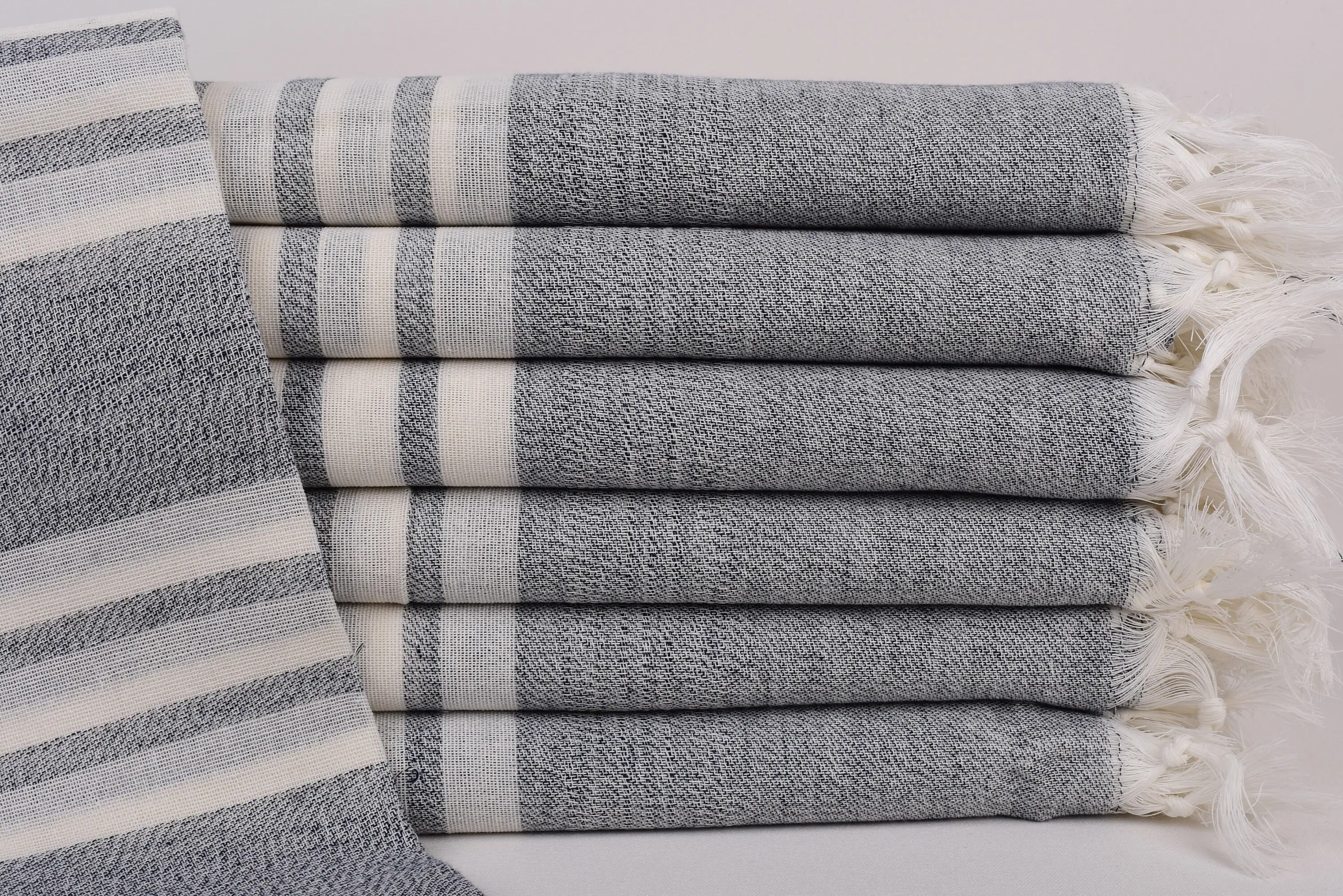 Bridal Shower Favors, 67x40 Inch Navy Striped Turkish Cotton Towel - 1