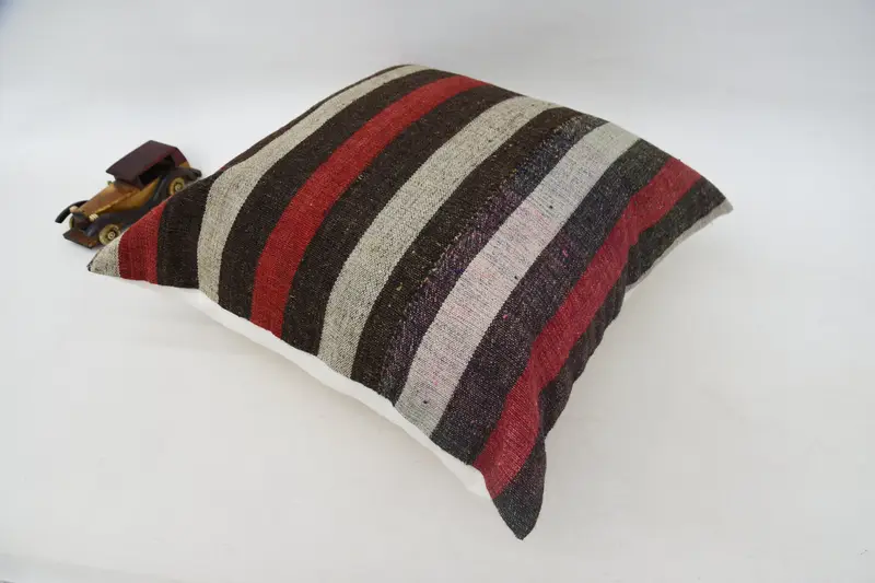 Throw Kilim Pillow, Indoor Cushion Cover, 24x24 Red Cushion, Turkish Corner Cushion Cover, Vintage Kilim Throw Pillow, Kilim Pillow, Pillow - 5