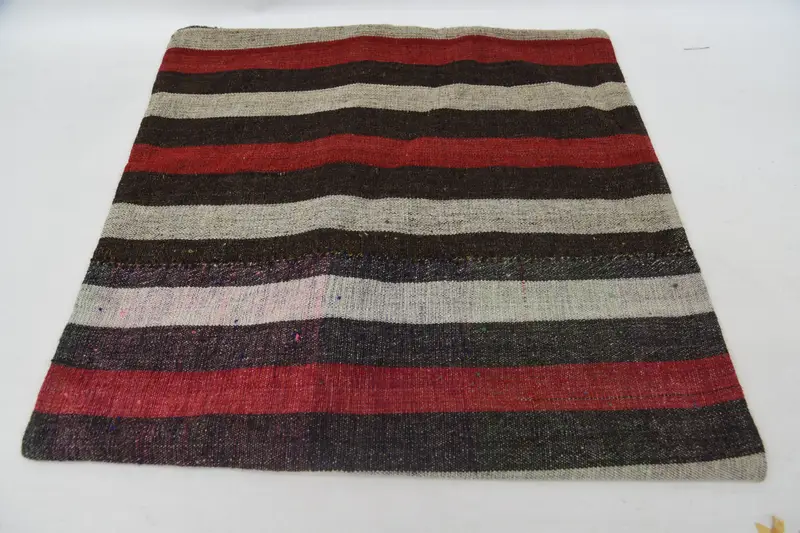 Throw Kilim Pillow, Indoor Cushion Cover, 24x24 Red Cushion, Turkish Corner Cushion Cover, Vintage Kilim Throw Pillow, Kilim Pillow, Pillow - 6