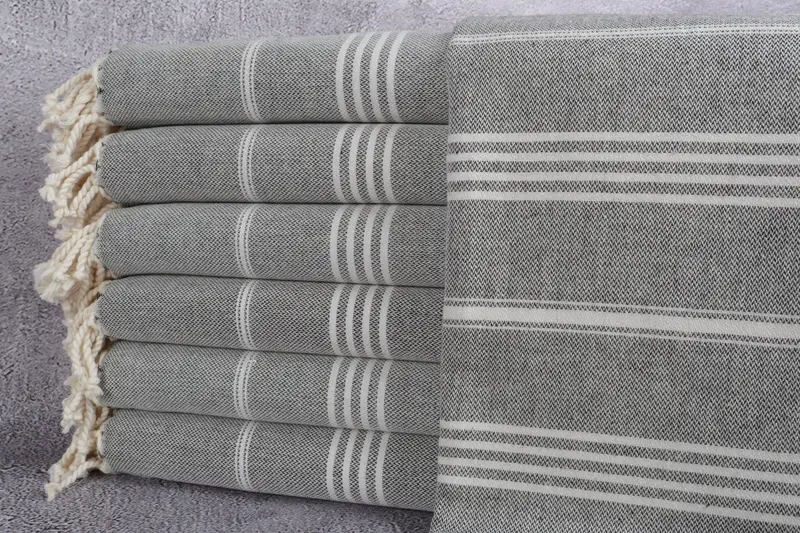 68x40 Cotton Striped Towel, Yoga Towel, Travel towel, Wedding Gift, Turkish Towel USA, Halloween Gifts, Personalized Bridesmaid Beach Towel - 1