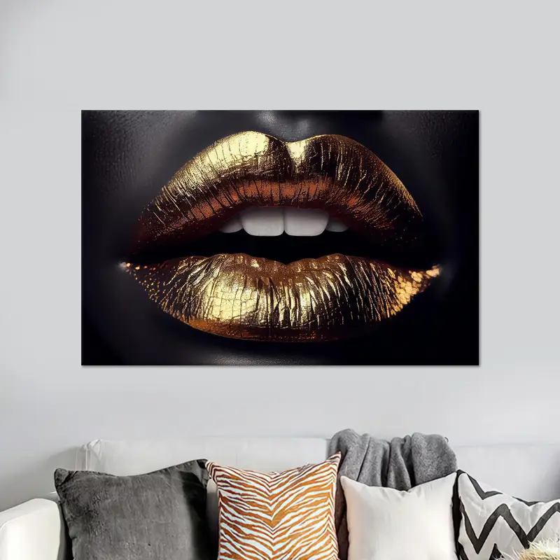 ゴールデン グラマー: ビューティー センター向けのセクシーな女性のキャンバス アート