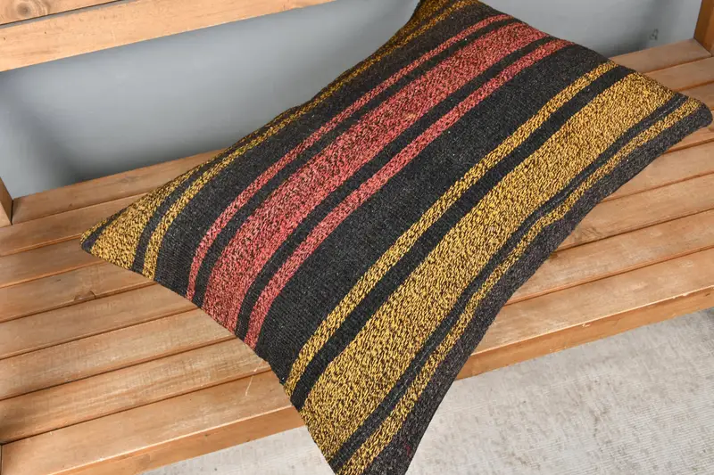 Cushion Cover, 20x28 Red Pillow, Boho Pillow, Kilim Pillow, Interior Designer Pillow, Outdoor Bolster Cushion Case, Office Chair Pillow Cover - 2
