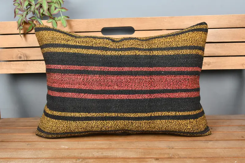 Cushion Cover, 20x28 Red Pillow, Boho Pillow, Kilim Pillow, Interior Designer Pillow, Outdoor Bolster Cushion Case, Office Chair Pillow Cover - 6
