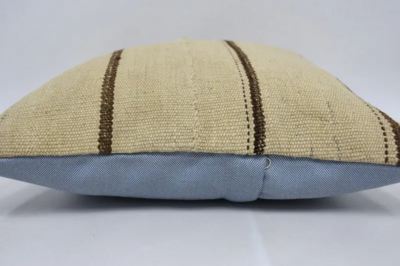 Turkish Pillow, Cushion, Home Decor Pillow, Throw Kilim Pillow, 14x14 Beige Cushion Case, Boho Chic Cushion Case, Bright Pillow Case - 5