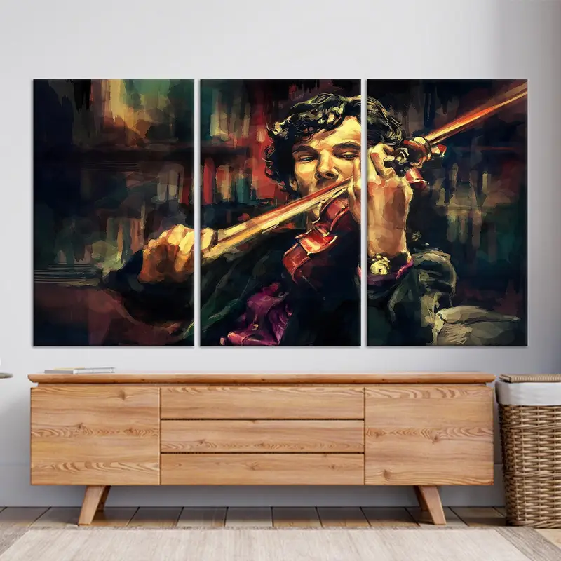 Modern Abstract Man Canvas: Unique Gift for Violinists