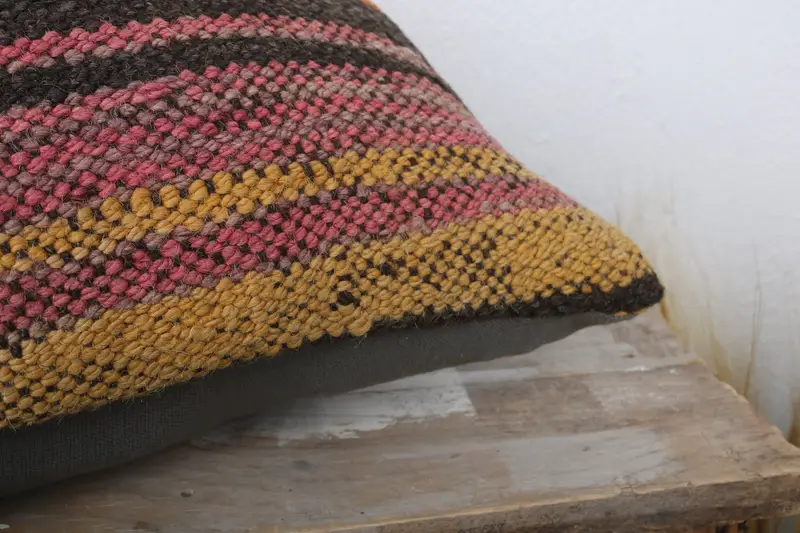 Kilim Rug Pillow Cover, 12x24 Orange Pillow Case, Muted Pillow Sham, Cushion Cover, Kilim Pillow, Handmade Kilim Cushion, Pillow for Sofa - 6