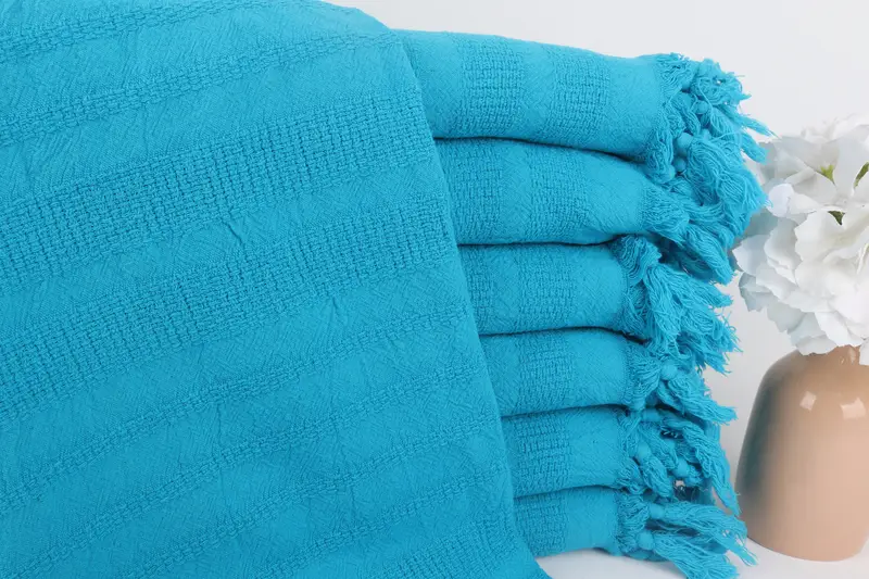 Custom Towel Monogram Beach Towel Turquoise Beige 36x67 Inches