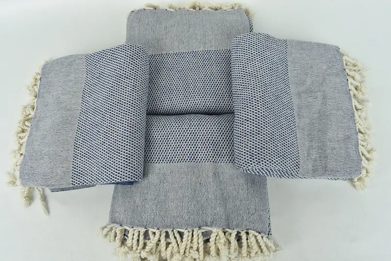 Wedding Gift For Bride, Gifts For Him, Fouta towel, 70x40 Cotton Geometric Towel, Sand-resistant Turkish towel for travel, Quick-dry towel - 6