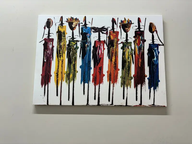 Elegante Masai-Leinwand: Abstrakter afrikanischer Menschen-Kunstdruck