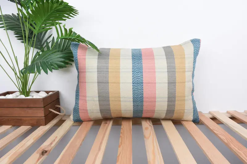 Pillow for Sofa, Sofa Bolster Cushion Cover, Vintage Kilim Pillow, Cushion, 16x24 Blue Pillow Sham, Decorative Bolster Pillow Sham, Kilim Pillow - 1
