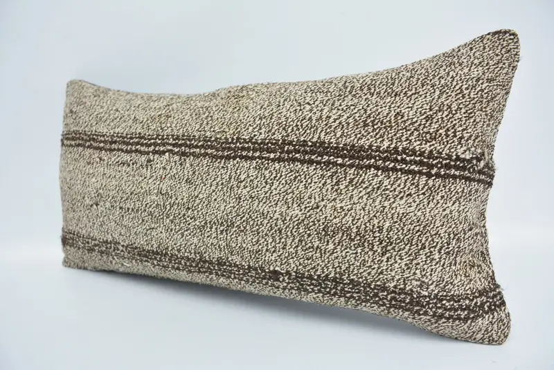 Turkish Rugs Pillow Case, 12x24 Beige Pillow Sham, Kilim Cushion Sham, Boho Pillow, Pillow Cover, Decorative Throw Cushion, Boho Pillow Sham Cover - 4