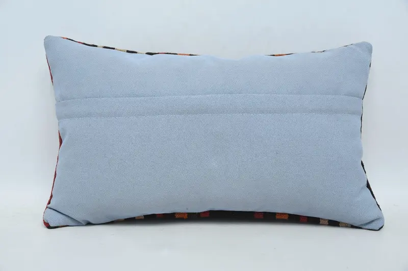 Cushion Cover, Throw Kilim Pillow, Tapestry Pillow, Turkish Bench Pillow Case, Vintage Kilim Pillow, Antique Pillows, 12x20 Brown Cushion Cover - 6