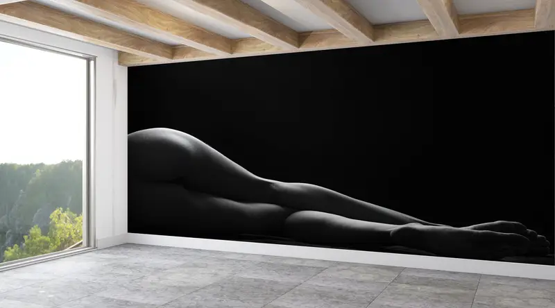 Bright Wall Paper, Sexy Woman Wall Paper, 3d Wall Paper, Naked Woman Photo Print, Custom Wall Paper, Sensual Wall Paper, Mature Art Decor - 1