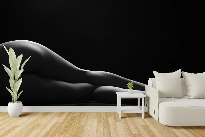Bright Wall Paper, Sexy Woman Wall Paper, 3d Wall Paper, Naked Woman Photo Print, Custom Wall Paper, Sensual Wall Paper, Mature Art Decor - 6