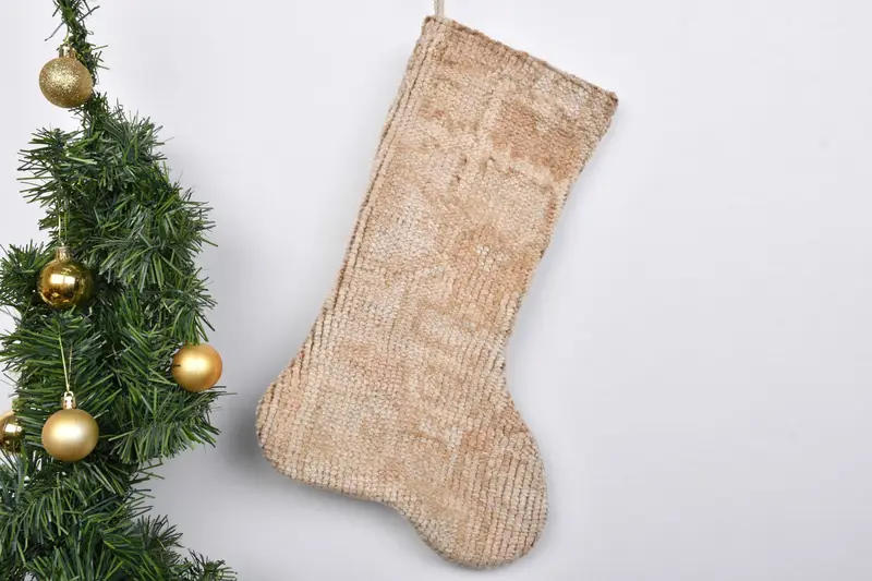 Noel Süsleri Deseni, 7 İnç Geniş Tatil Dekoru Çorabı