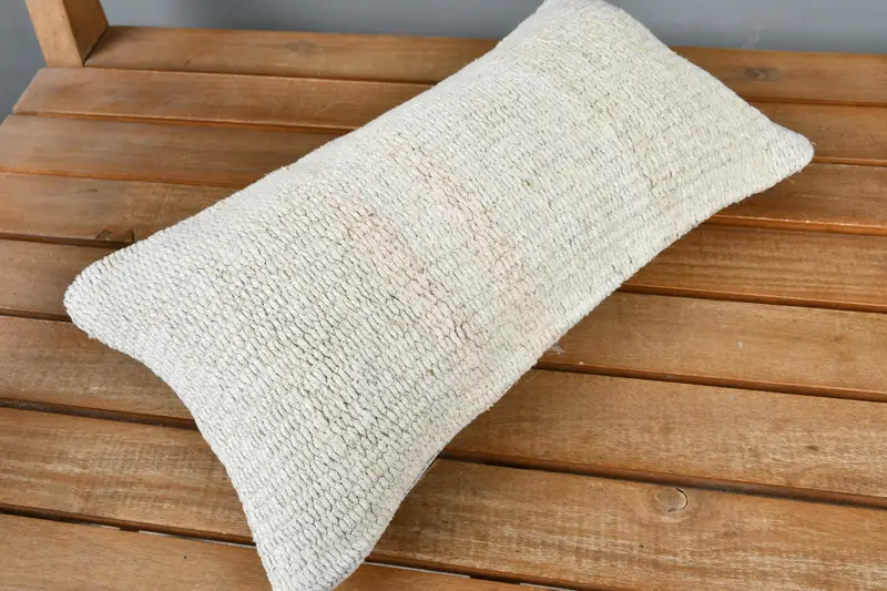 8x16 Beige Cushion, Kilim Cushion Sham, Pillow Cover, Ethnic Throw Pillow Cover, Interior Designer Pillow, Gift Pillow, Aztec Pillow - 2