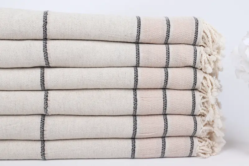 70x36 Linen Striped Towel, Personalized Wedding Gift, Personalized Wedding Gift For Couple, Bridal Shower Gift, Monogrammed Beach Towel, Gym Towel - 3