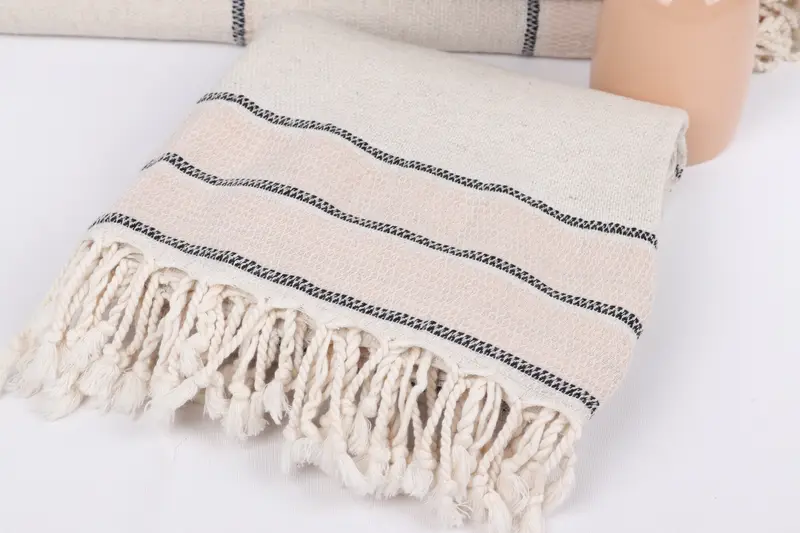70x36 Linen Striped Towel, Personalized Wedding Gift, Personalized Wedding Gift For Couple, Bridal Shower Gift, Monogrammed Beach Towel, Gym Towel - 5