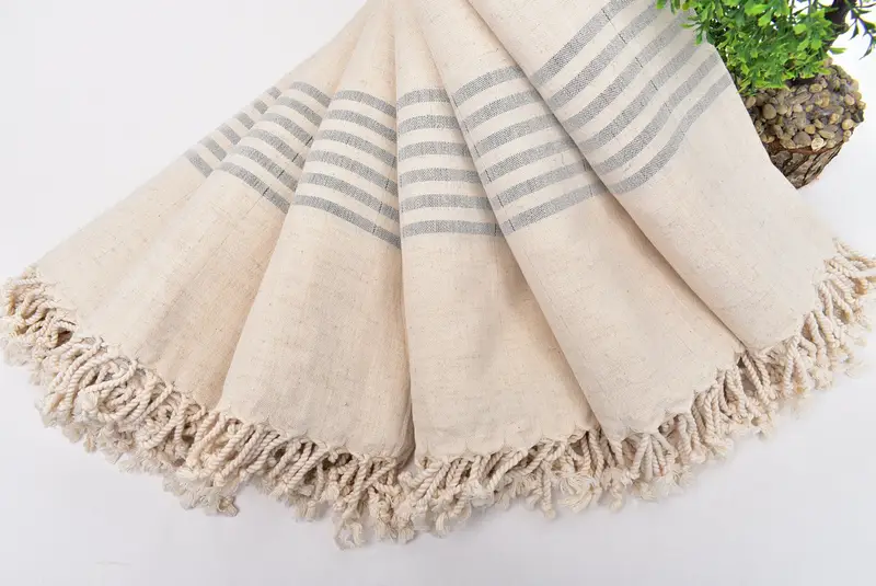 Custom Beach Towel, Fouta towel, Personalized Gift For Him, 68x36 Linen Striped Towel, Beach Theme Bachelorette Party Gifts, Best Friend Gift - 4