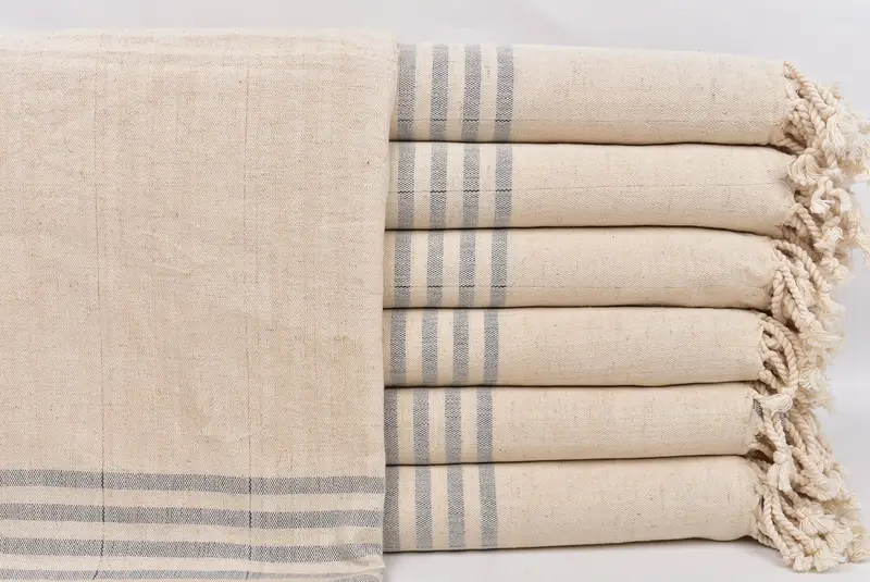 Custom Beach Towel, Fouta towel, Personalized Gift For Him, 68x36 Linen Striped Towel, Beach Theme Bachelorette Party Gifts, Best Friend Gift - 1