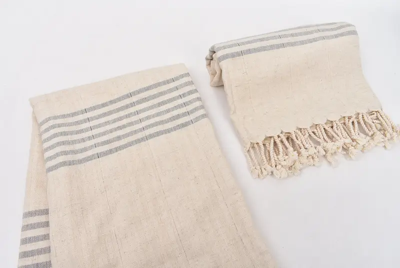 Custom Beach Towel, Fouta towel, Personalized Gift For Him, 68x36 Linen Striped Towel, Beach Theme Bachelorette Party Gifts, Best Friend Gift - 7