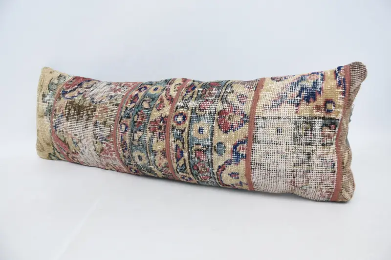 Customized Pillow Sham, Gift Pillow, Kilim Pillow, Pillow Cover, Vintage Pillow, Handmade Throw Cushion Cover, 12x36 Blue Pillow Case - 4