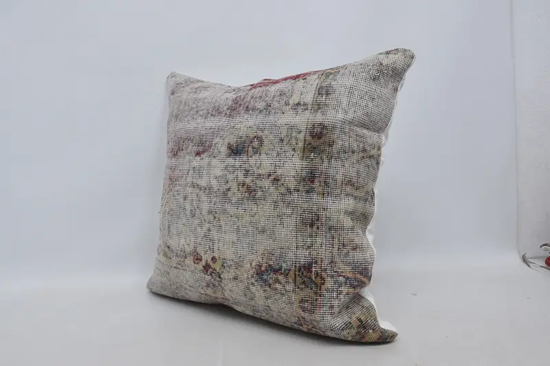Oriental Cushion, Ethnical Kilim Rug Pillow, Vintage Pillow, 28x28 Beige Pillow Cover, Cushion Case, Seat Pillow Sham, Turkish Kilim Pillow - 4