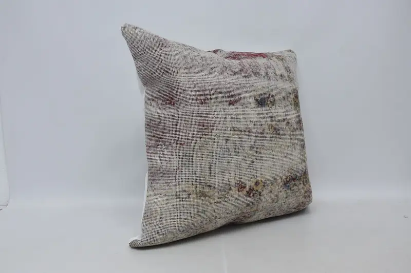Oriental Cushion, Ethnical Kilim Rug Pillow, Vintage Pillow, 28x28 Beige Pillow Cover, Cushion Case, Seat Pillow Sham, Turkish Kilim Pillow - 3