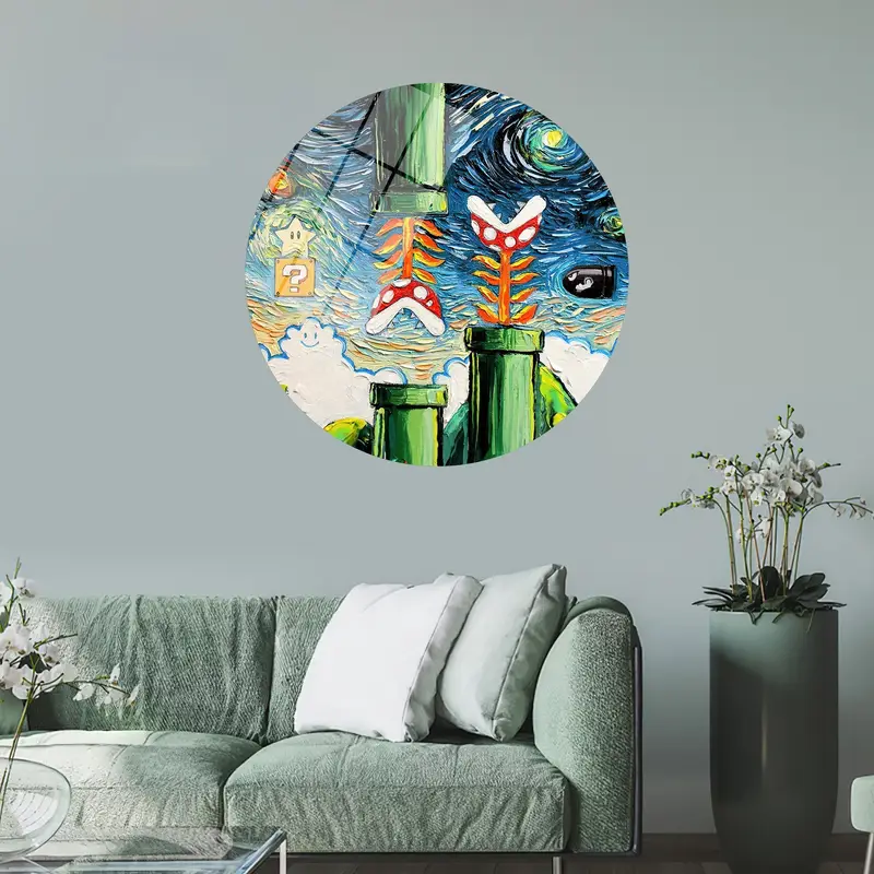 Super Mario World Starry Night Canvas Print - Gaming Room Art