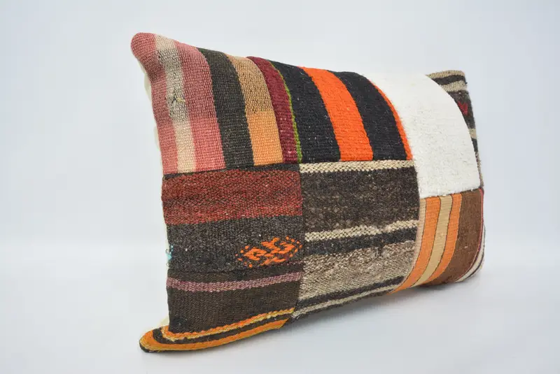 Gift Pillow, Boho Pillow, Handmade Throw Pillow Cover, 16x24 White Pillow Case, Kilim Cushion Sham, Turkish Bench Cushion Cover, Cushion Cover - 3