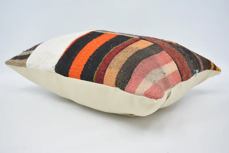Gift Pillow, Boho Pillow, Handmade Throw Pillow Cover, 16x24 White Pillow Case, Kilim Cushion Sham, Turkish Bench Cushion Cover, Cushion Cover - 6