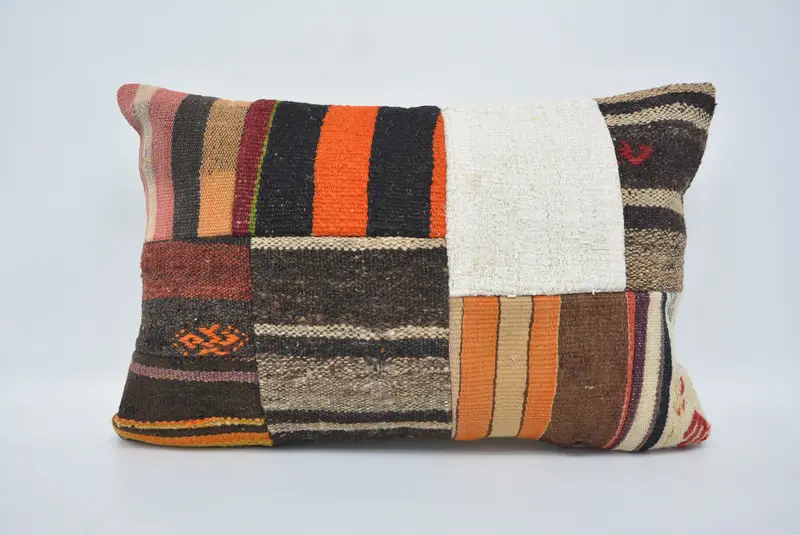 Gift Pillow, Boho Pillow, Handmade Throw Pillow Cover, 16x24 White Pillow Case, Kilim Cushion Sham, Turkish Bench Cushion Cover, Cushion Cover - 1