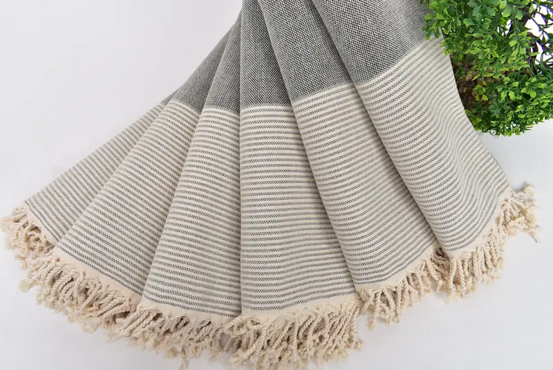 70x40 Cotton Striped Towel, Decorative Towel, Thin towel, Quick-dry peshtemal, Unique Wedding Gift, Summer Towel, Summer Gift, Embroidery Towels - 4