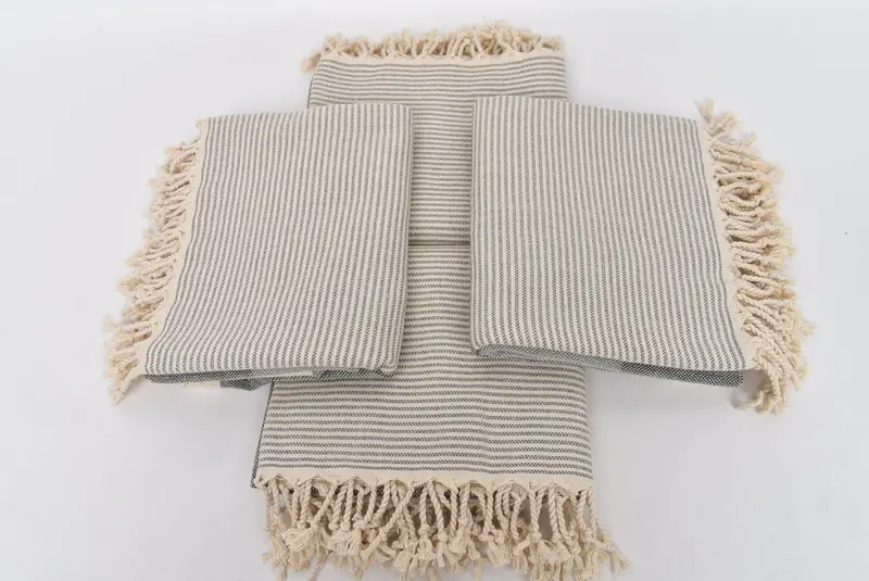 70x40 Cotton Striped Towel, Decorative Towel, Thin towel, Quick-dry peshtemal, Unique Wedding Gift, Summer Towel, Summer Gift, Embroidery Towels - 6
